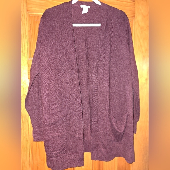Womens XXL Matty M Open Front Cardigan EUC Burgundy - Picture 2 of 6